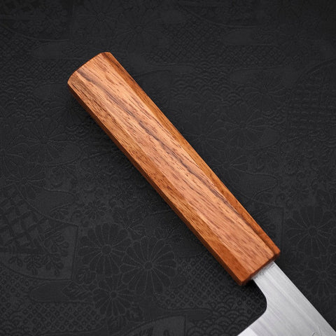 Santoku AUS-8 Poli Manche en Chêne 165mm-[Musashi]-[Couteaux de cuisine japonais]
