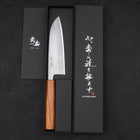 Santoku AUS-8 Poli Manche en Chêne 165mm-[Musashi]-[Couteaux de cuisine japonais]