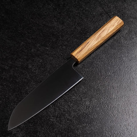 Santoku AUS-8 Polished Oak Handle 165mm (6.5”)-[Musashi]-[Japanese-Kitchen-Knives]
