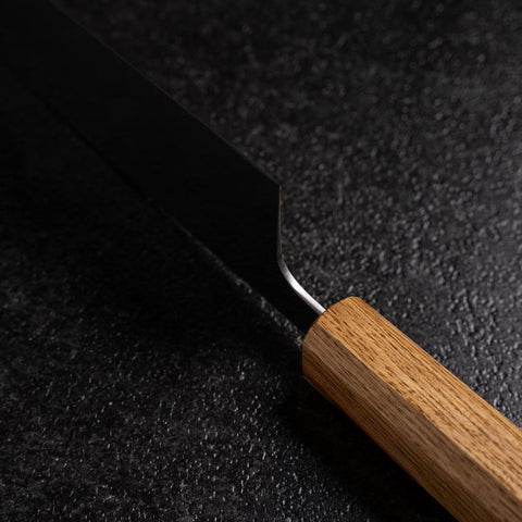 Santoku AUS-8 Polished Oak Handle 165mm (6.5”)-[Musashi]-[Japanese-Kitchen-Knives]