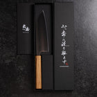 Santoku AUS-8 Polished Oak Handle 165mm (6.5”)-[Musashi]-[Japanese-Kitchen-Knives]