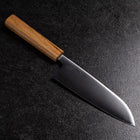 Santoku AUS-8 Polished Oak Handle 165mm (6.5”)-[Musashi]-[Japanese-Kitchen-Knives]
