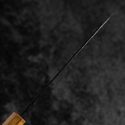 Santoku AUS-8 Revêtement inox Kurouchi Tsuchime Manche Yaki Urushi 170mm-[Musashi]-[Couteaux de cuisine japonais]
