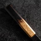Santoku AUS-8 Revêtement inox Kurouchi Tsuchime Manche Yaki Urushi 170mm-[Musashi]-[Couteaux de cuisine japonais]