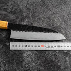 Santoku AUS-8 Revêtement inox Kurouchi Tsuchime Manche Yaki Urushi 170mm-[Musashi]-[Couteaux de cuisine japonais]