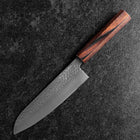 Santoku AUS-8 Tsuchime Manche en Acajou 180mm-[Musashi]-[Couteaux de cuisine japonais]