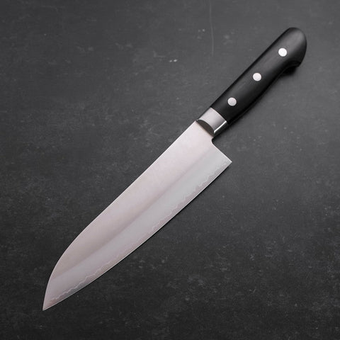Santoku Acier Suédois Inoxydable Poli Manche Occidental Noir 180mm-[Musashi]-[Couteaux de cuisine japonais]