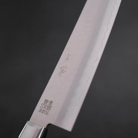 Santoku Acier Suédois Inoxydable Poli Manche Occidental Noir 180mm-[Musashi]-[Couteaux de cuisine japonais]