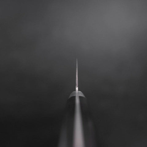 Santoku Acier Suédois Inoxydable Poli Manche Occidental Noir 180mm-[Musashi]-[Couteaux de cuisine japonais]