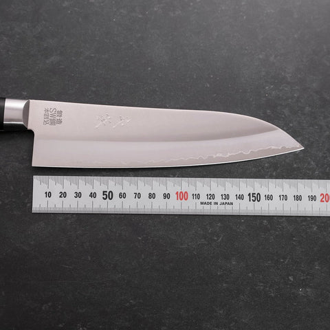 Santoku Acier Suédois Inoxydable Poli Manche Occidental Noir 180mm-[Musashi]-[Couteaux de cuisine japonais]