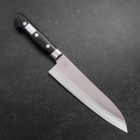 Santoku Acier Suédois Inoxydable Poli Manche Occidental Noir 180mm-[Musashi]-[Couteaux de cuisine japonais]