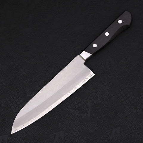 Santoku Acier Suédois Poli Manche Occidental Noir 170mm-[Musashi]-[Couteaux de cuisine japonais]
