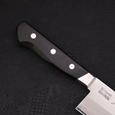 Santoku Acier Suédois Poli Manche Occidental Noir 170mm-[Musashi]-[Couteaux de cuisine japonais]