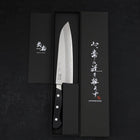 Santoku Acier Suédois Poli Manche Occidental Noir 170mm-[Musashi]-[Couteaux de cuisine japonais]