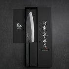 Santoku Blue Steel #1 Kurouchi Manche en Buffle et Ébène 165mm-[Musashi]-[Couteaux de cuisine japonais]