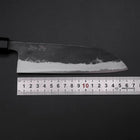 Santoku Blue Steel #1 Kurouchi Manche en Buffle et Magnolia 165mm-[Musashi]-[Couteaux de cuisine japonais]