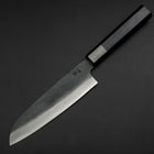 Santoku Blue Steel #1 Revêtement Inox Kurouchi Manche Urushi Bleu Sombre 170mm-[Musashi]-[Couteaux de cuisine japonais]