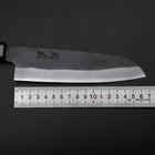 Santoku Blue Steel #1 Revêtement Inox Kurouchi Manche Urushi Bleu Sombre 170mm-[Musashi]-[Couteaux de cuisine japonais]