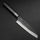 Santoku Blue Steel #1 Revêtement Inox Kurouchi Manche Urushi Bleu Sombre 170mm-[Musashi]-[Couteaux de cuisine japonais]