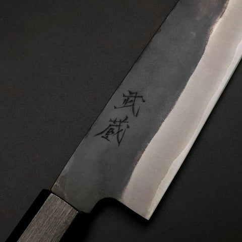 Santoku Blue Steel #1 Revêtement Inox Kurouchi Manche Urushi Vert 170mm-[Musashi]-[Couteaux de cuisine japonais]