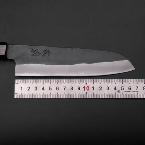 Santoku Blue Steel #1 Revêtement Inox Kurouchi Manche Urushi Vert 170mm-[Musashi]-[Couteaux de cuisine japonais]