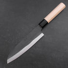 Santoku Blue Steel #1 Revêtement Inox Kurouchi Manche en Buffle et Magnolia 165mm-[Musashi]-[Couteaux de cuisine japonais]