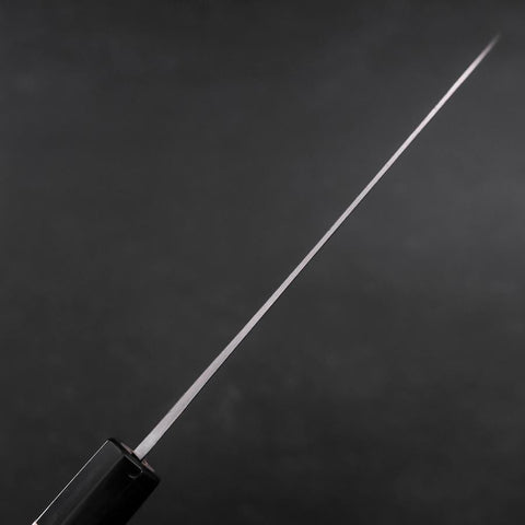 Santoku Blue Steel #1 Revêtement Inox Kurouchi Manche en Buffle et Magnolia 165mm-[Musashi]-[Couteaux de cuisine japonais]