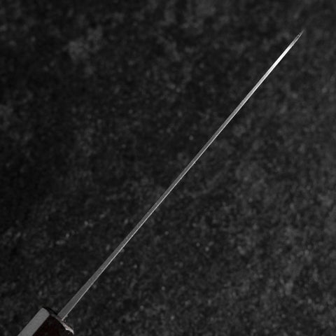 Santoku Blue Steel #1 Revêtement inox Kurouchi Manche Urushi Noir 165m-[Musashi]-[Couteaux de cuisine japonais]