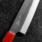 Santoku Blue Steel #1 Revêtement inox Kurouchi Manche Urushi Noir Rouge 165mm-[Musashi]-[Couteaux de cuisine japonais]