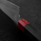 Santoku Blue Steel #1 Revêtement inox Kurouchi Manche Urushi Noir Rouge 165mm-[Musashi]-[Couteaux de cuisine japonais]