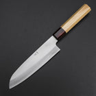 Santoku Blue Steel #1 Revêtement inox Miroir Manche en Zelkova 165mm-[Musashi]-[Couteaux de cuisine japonais]