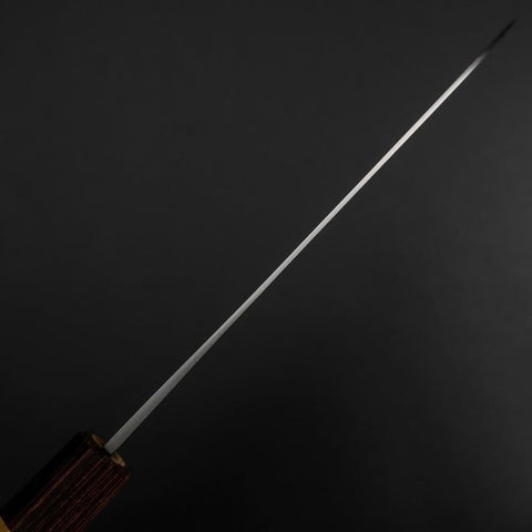 Santoku Blue Steel #1 Revêtement inox Miroir Manche en Zelkova 165mm-[Musashi]-[Couteaux de cuisine japonais]