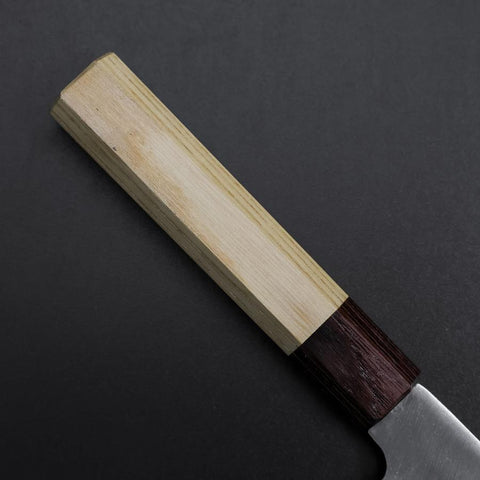Santoku Blue Steel #1 Revêtement inox Miroir Manche en Zelkova 165mm-[Musashi]-[Couteaux de cuisine japonais]