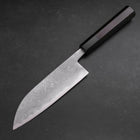 Santoku Blue Steel #2 Damas Manche en Buffle et Ébène 165mm-[Musashi]-[Couteaux de cuisine japonais]