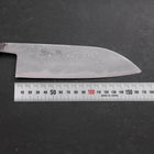 Santoku Blue Steel #2 Damas Manche en Buffle et Ébène 165mm-[Musashi]-[Couteaux de cuisine japonais]