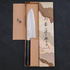 Santoku Blue Steel #2 Damas Manche en Buffle et Ébène 165mm-[Musashi]-[Couteaux de cuisine japonais]
