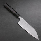 Santoku Blue Steel #2 Damas Manche en Buffle et Ébène 165mm-[Musashi]-[Couteaux de cuisine japonais]