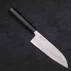 Santoku Blue Steel #2 Damas Manche en Buffle et Ébène 165mm-[Musashi]-[Couteaux de cuisine japonais]
