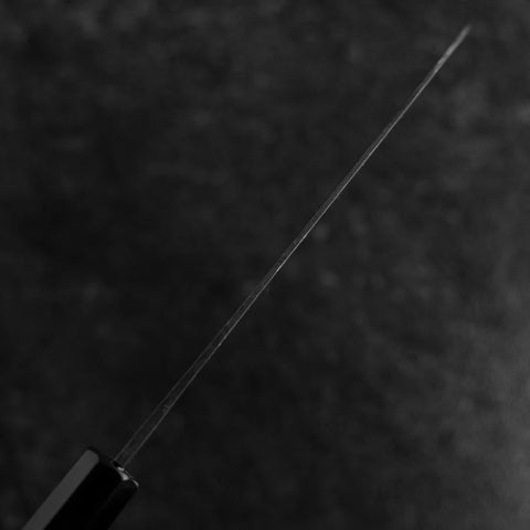 Santoku Blue Steel #2 Kurouchi Chokin Deer Buffalo Ebony Handle 165mm (6.5")-[Musashi]-[Japanese-Kitchen-Knives]