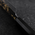 Santoku Blue Steel #2 Kurouchi Chokin Great Buddha Buffalo Ebony Handle 165mm (6.5")-[Musashi]-[Japanese-Kitchen-Knives]