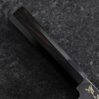 Santoku Blue Steel #2 Kurouchi Chokin Great Buddha Buffalo Ebony Handle 165mm (6.5")-[Musashi]-[Japanese-Kitchen-Knives]