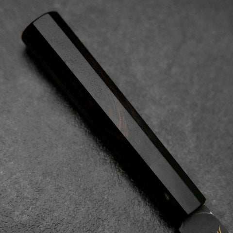 Santoku Blue Steel #2 Kurouchi Chokin Grue Manche en Buffle et Ébène 165mm-[Musashi]-[Couteaux de cuisine japonais]