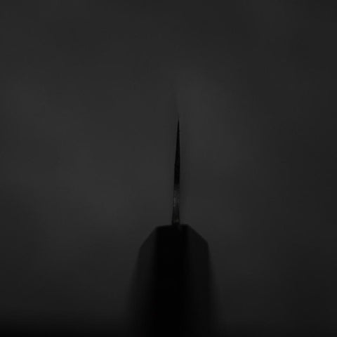 Santoku Blue Steel #2 Kurouchi Chokin Hannya Manche en Buffle et Ébène 165mm-[Musashi]-[Couteaux de cuisine japonais]