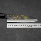 Santoku Blue Steel #2 Kurouchi Chokin Hannya Manche en Buffle et Ébène 165mm-[Musashi]-[Couteaux de cuisine japonais]