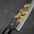 Santoku Blue Steel #2 Kurouchi Chokin Koi Manche en Buffle et Ébène 165mm-[Musashi]-[Couteaux de cuisine japonais]