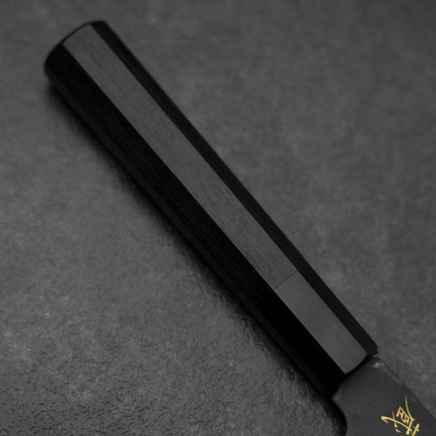 Santoku Blue Steel #2 Kurouchi Chokin Koi Manche en Buffle et Ébène 165mm-[Musashi]-[Couteaux de cuisine japonais]