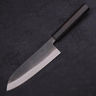Santoku Blue Steel #2 Kurouchi Chokin Nami-Fuji Manche en Buffle et Ébène 170mm-[Musashi]-[Couteaux de cuisine japonais]