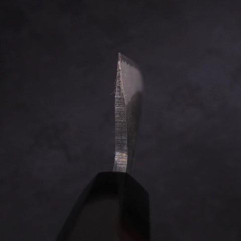 Santoku Blue Steel #2 Kurouchi Chokin Nami-Fuji Manche en Buffle et Ébène 170mm-[Musashi]-[Couteaux de cuisine japonais]