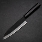 Santoku Blue Steel #2 Kurouchi Chokin Pin Aigle Manche en Buffle et Ébène Noir 165mm-[Musashi]-[Couteaux de cuisine japonais]