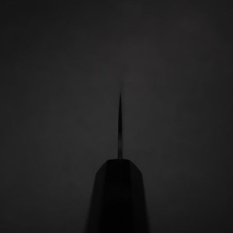 Santoku Blue Steel #2 Kurouchi Chokin Pin Aigle Manche en Buffle et Ébène Noir 165mm-[Musashi]-[Couteaux de cuisine japonais]